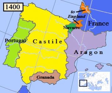 Mapa Península Ibérica em 1400