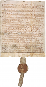 Magna Carta assinada em 1297 por Eduardo I