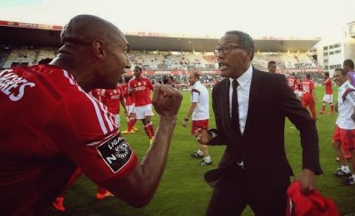 Shéu a festejar com Luisão, já como Coordenador Técnico do SL Benfica