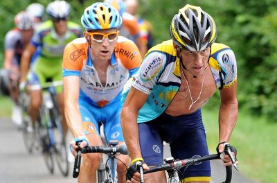 Wiggins e Armstrong lutaram pelo pódio do Tour em 2009